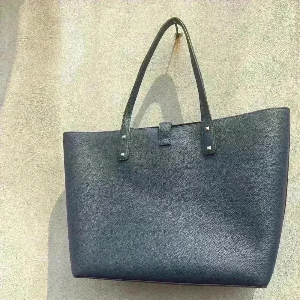 MICHAEL Kors Navy Blue Karson Large Carry All Leather  Tote - Picture 5 of 11
